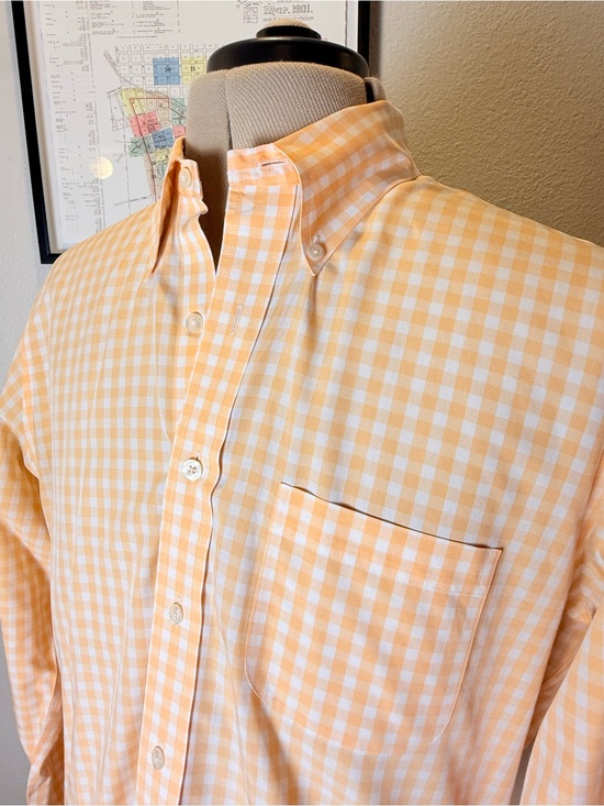 Brooks Brothers Other - Brooks Brothers Original Polo L Orange Gingham Supima Non-Iron Shirt
